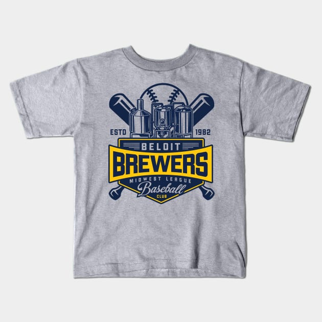 Beloit Brewers Kids T-Shirt by MindsparkCreative